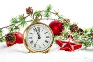 Taschenuhr mit Weihnachts-Deko